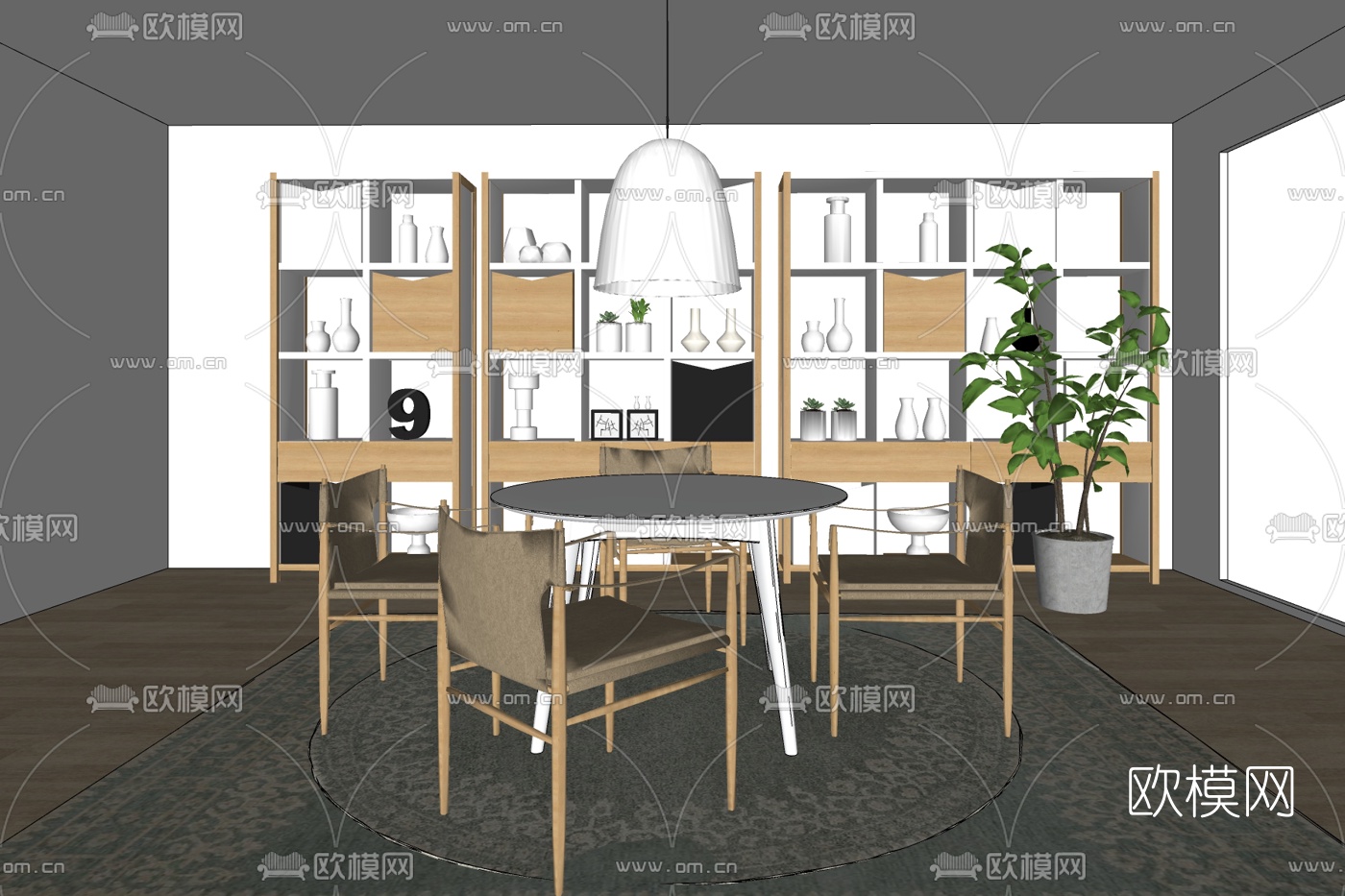 北欧餐厅免费su模型下载