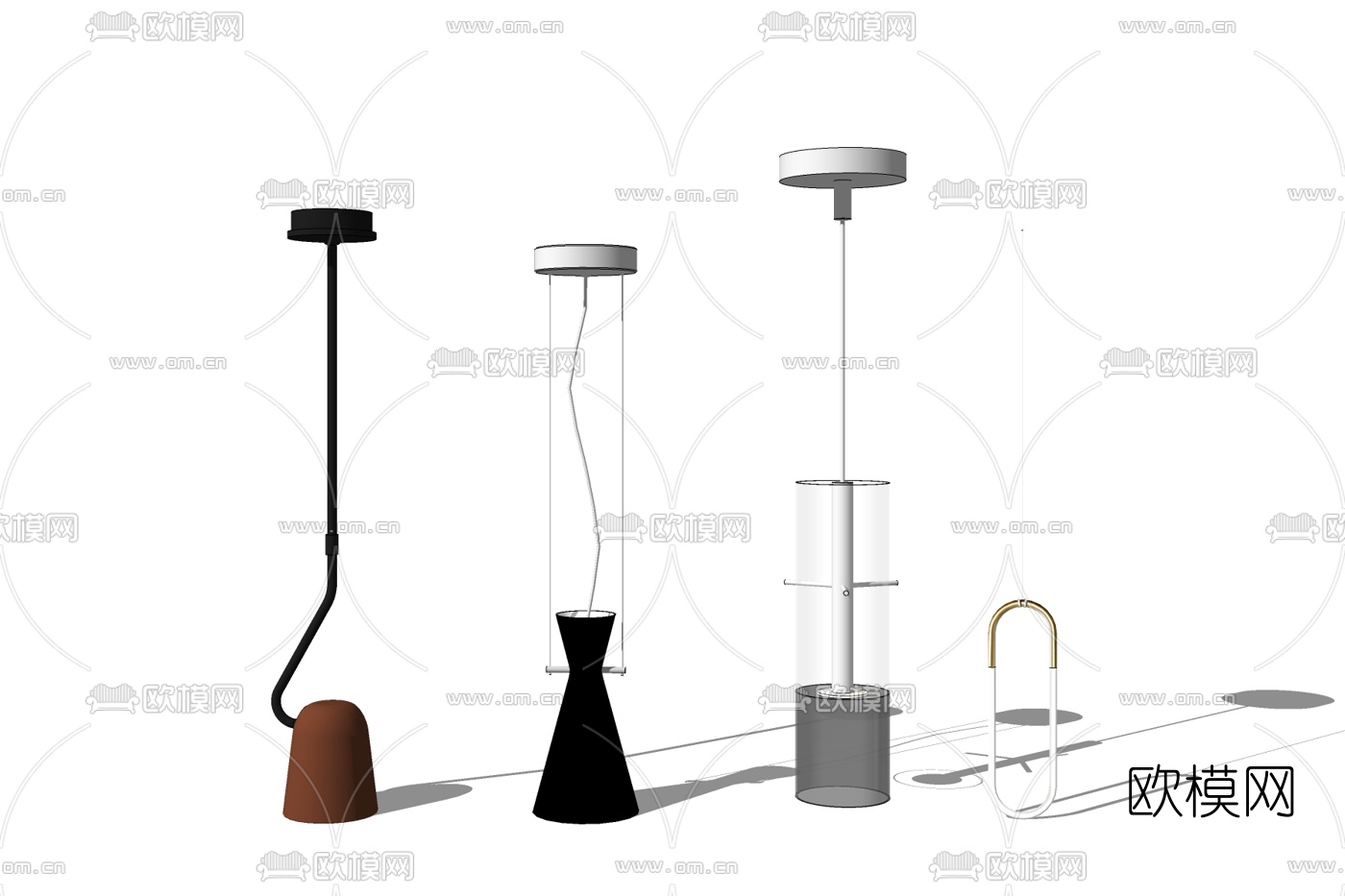 现代轻奢落地灯免费su模型下载
