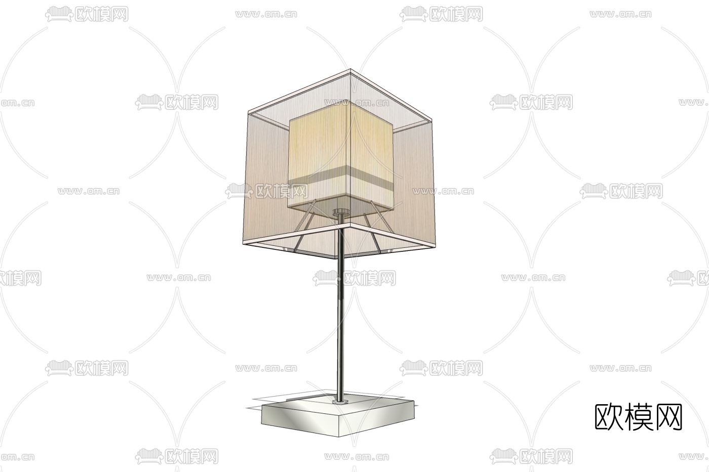新中式台灯免费su模型下载