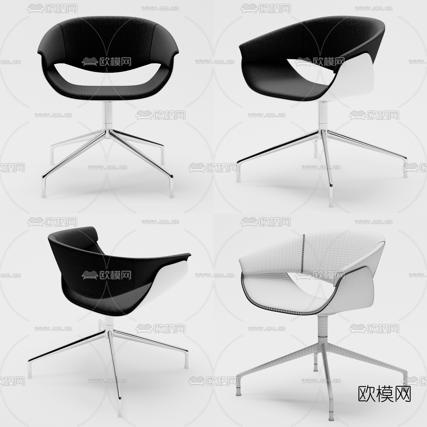 意大利B&B 现代办公椅3d模型下载