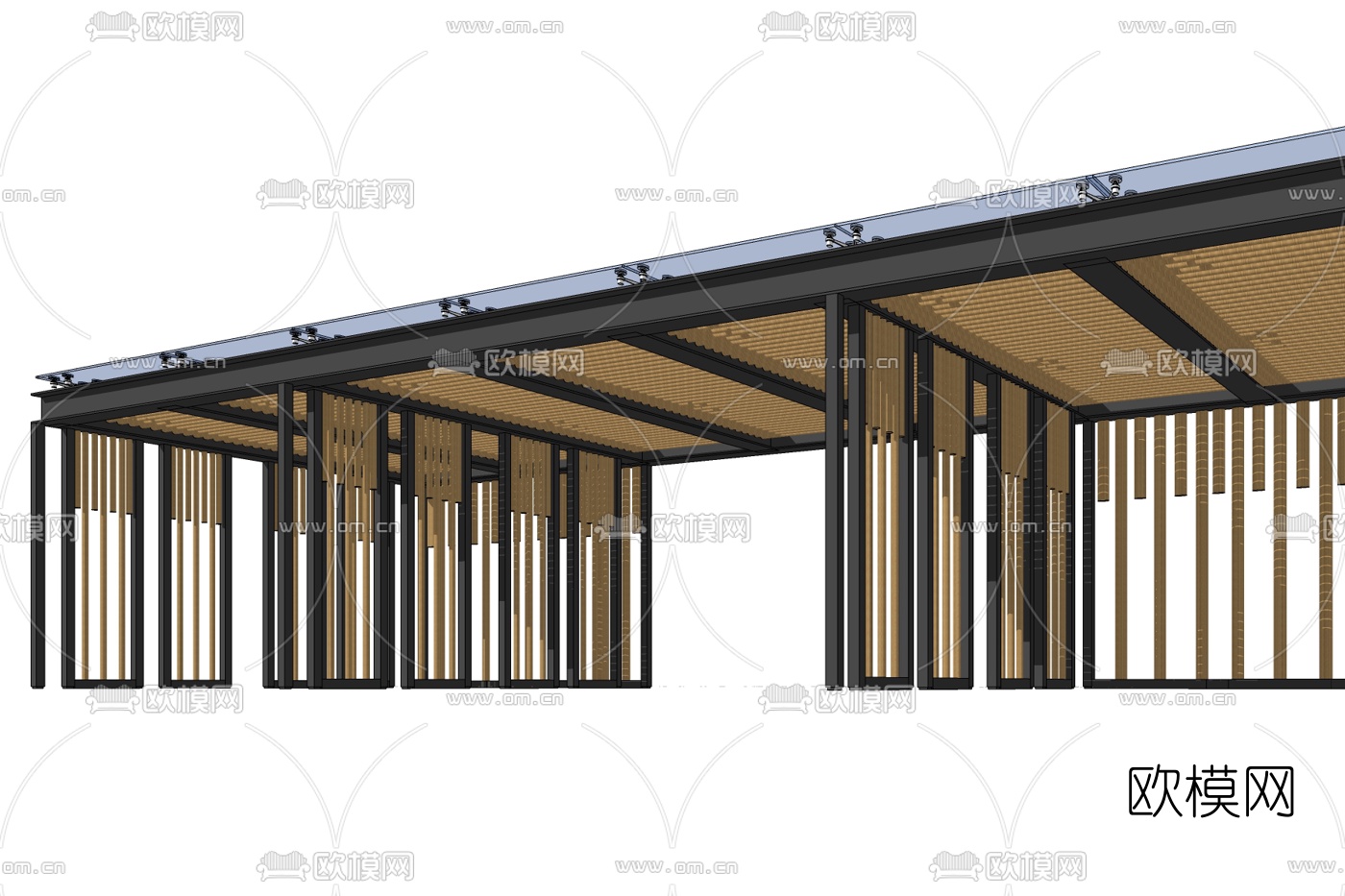 现代长亭免费su模型下载