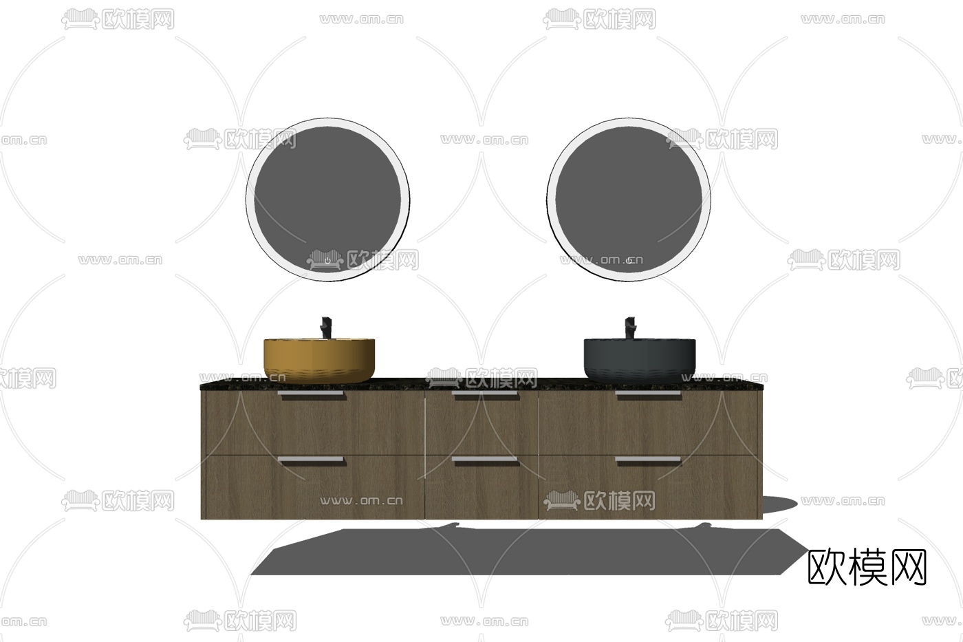 新中式洗手盆免费su模型下载