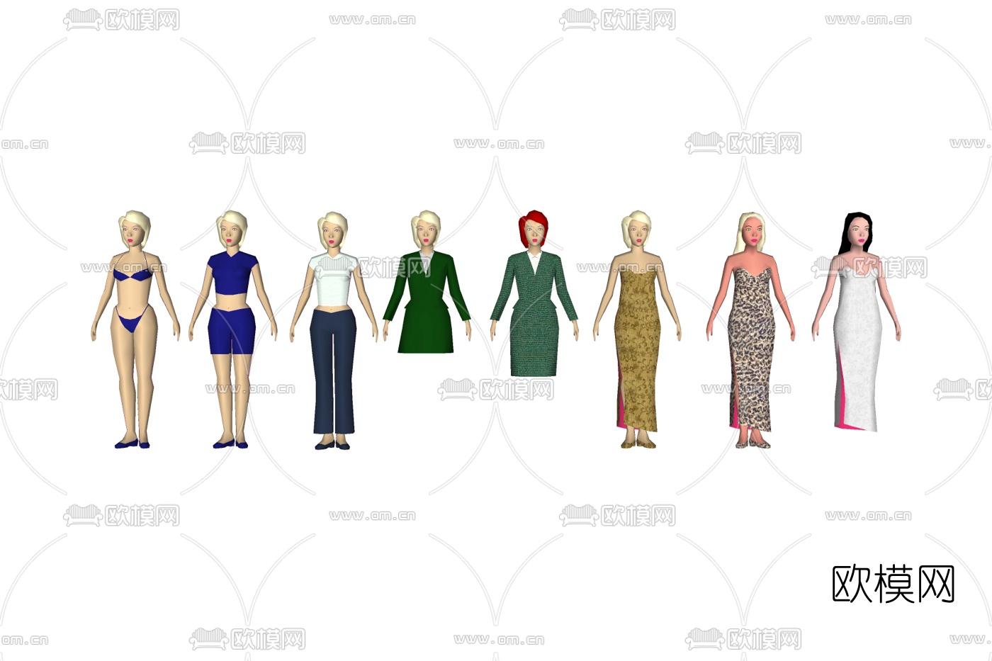 现代女性人物免费su模型下载