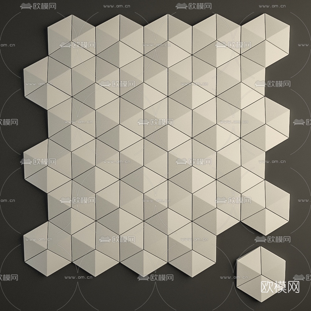 现代瓷砖护墙板3d模型