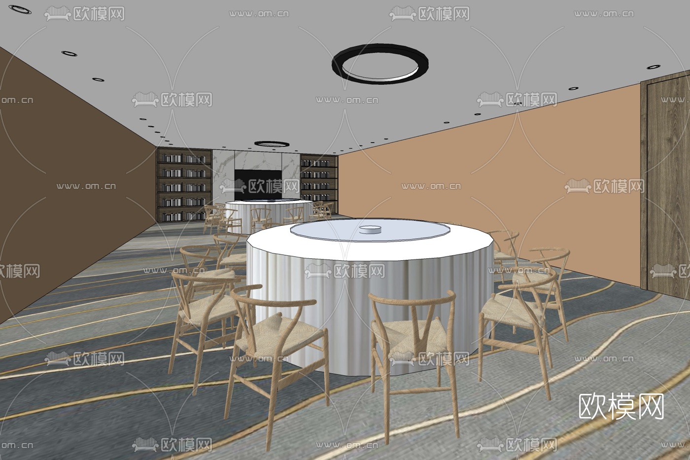 北欧餐厅包间免费su模型下载