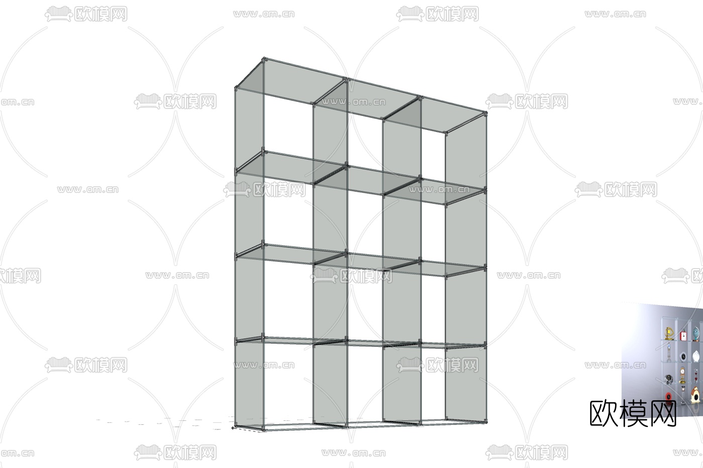 现代储物柜免费su模型下载