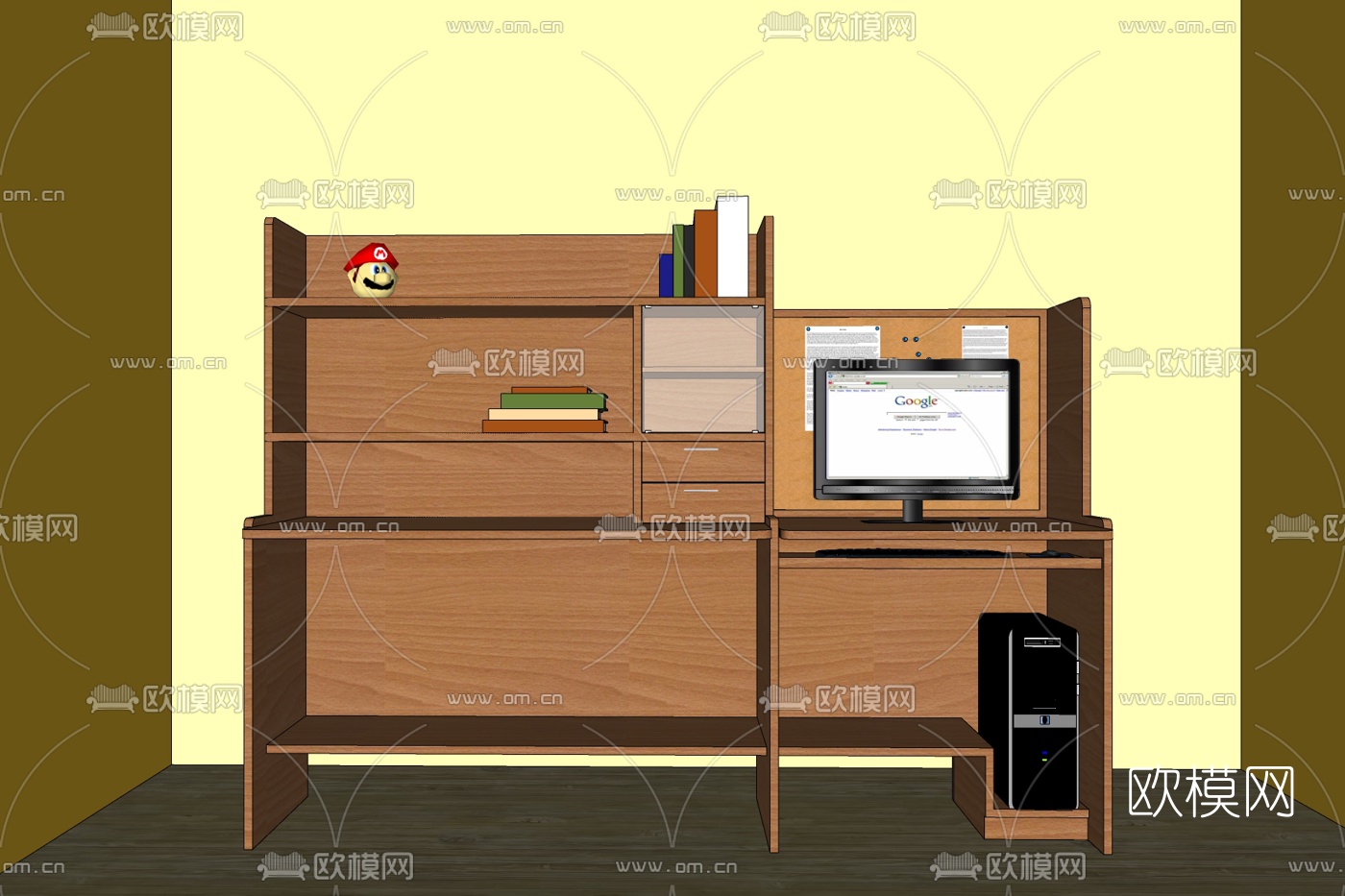 现代书桌免费su模型