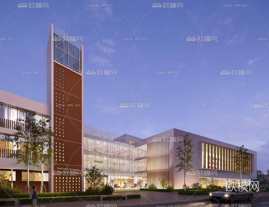 现代学校规划su模型下载（渲染图5）