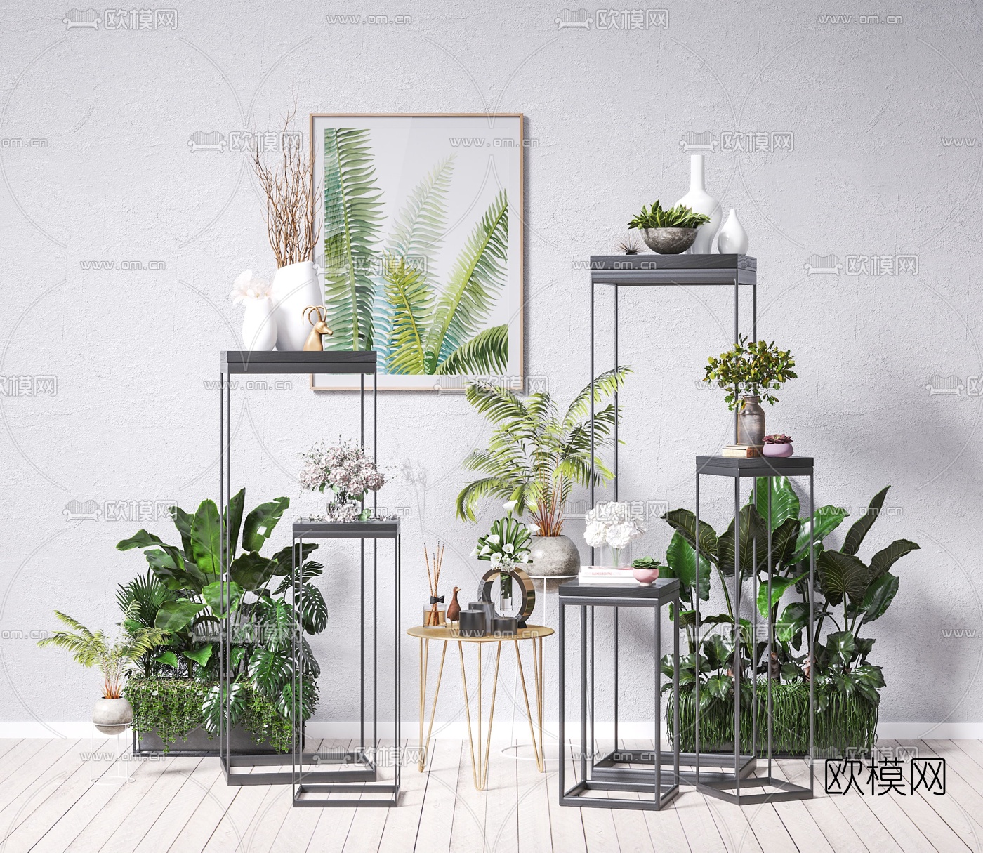 现代植物盆栽3d模型