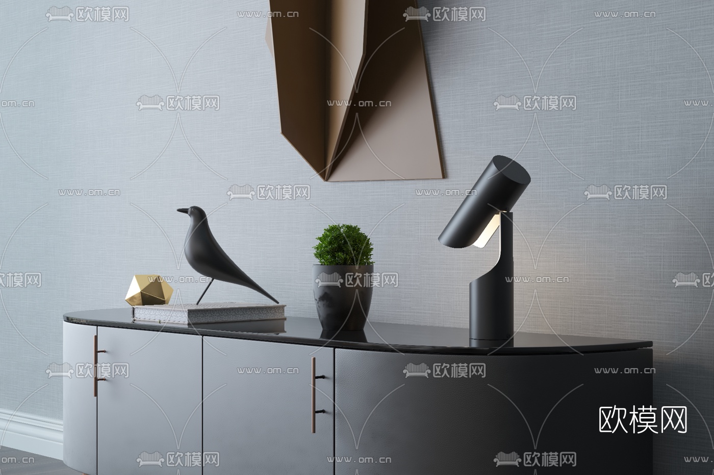 现代烤漆电视柜3d模型