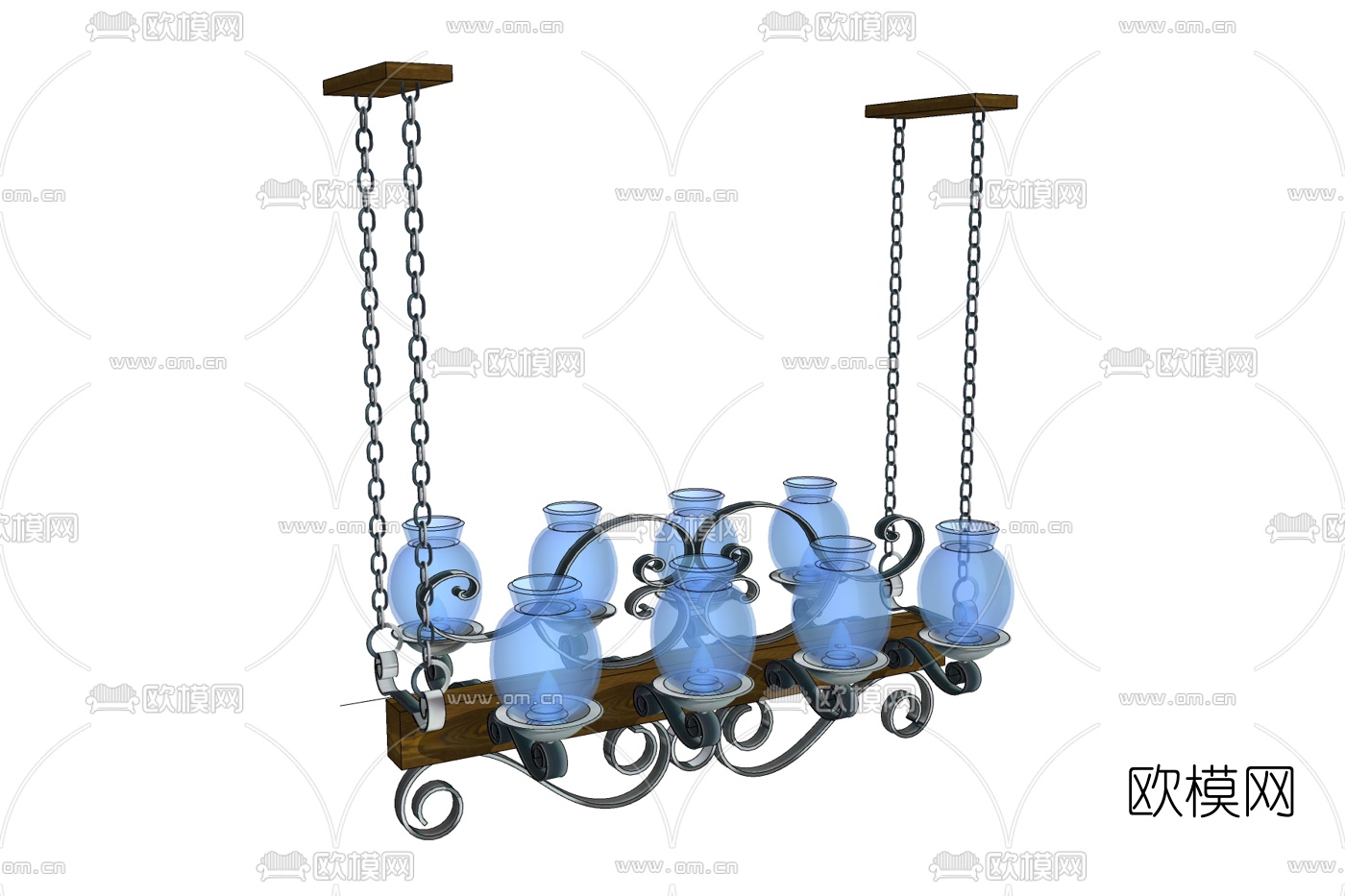 美式吊灯免费su模型下载