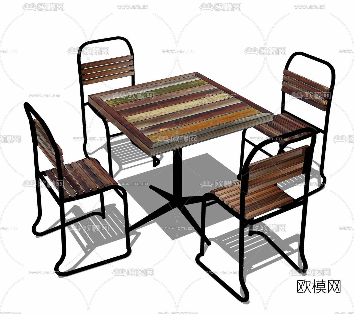 工业风休闲桌椅免费su模型下载