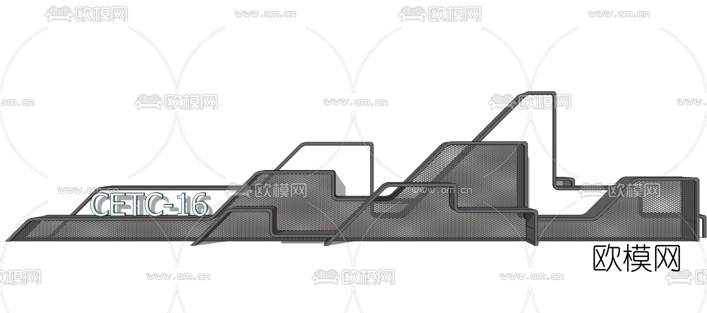 工业风背景墙su模型下载