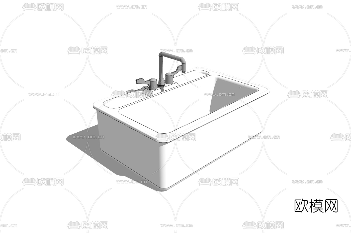 现代浴缸免费su模型下载