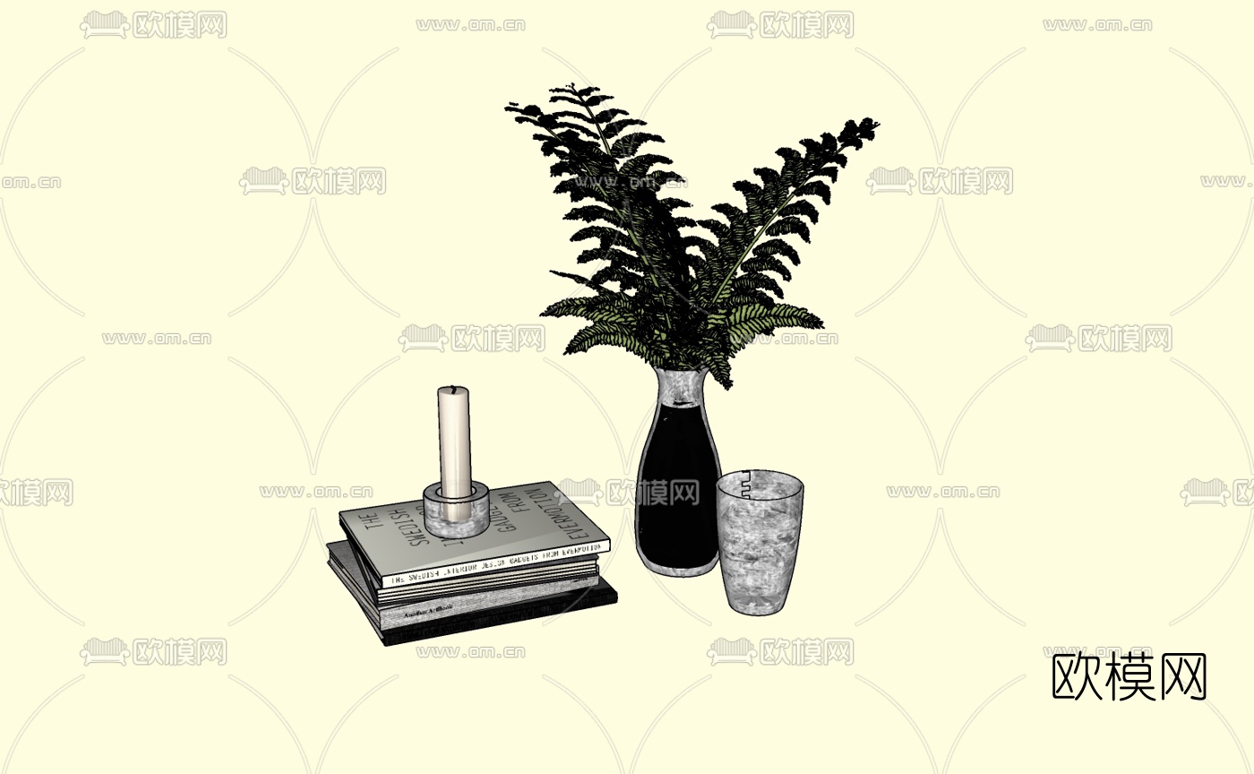 现代花瓶摆件免费su模型