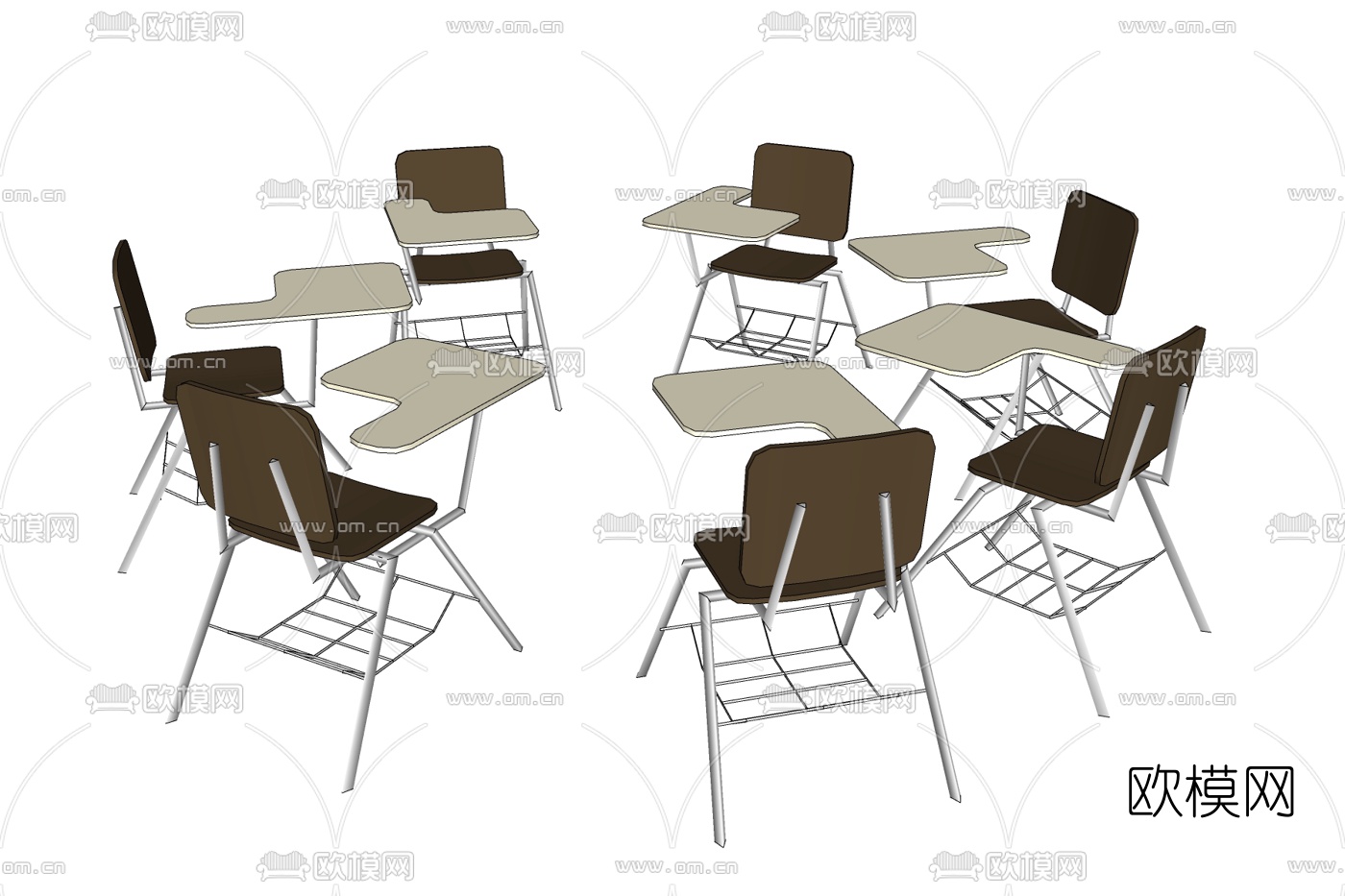 现代铁艺折叠椅免费su模型下载