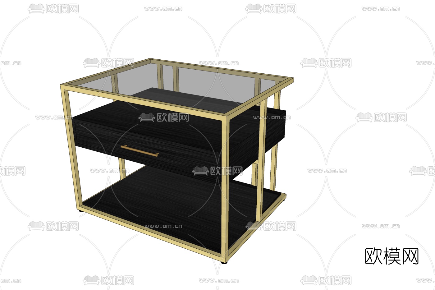 现代置物架免费su模型下载