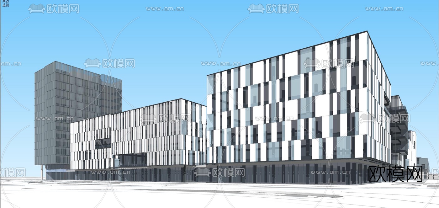 现代工业园规划su模型下载（渲染图6）
