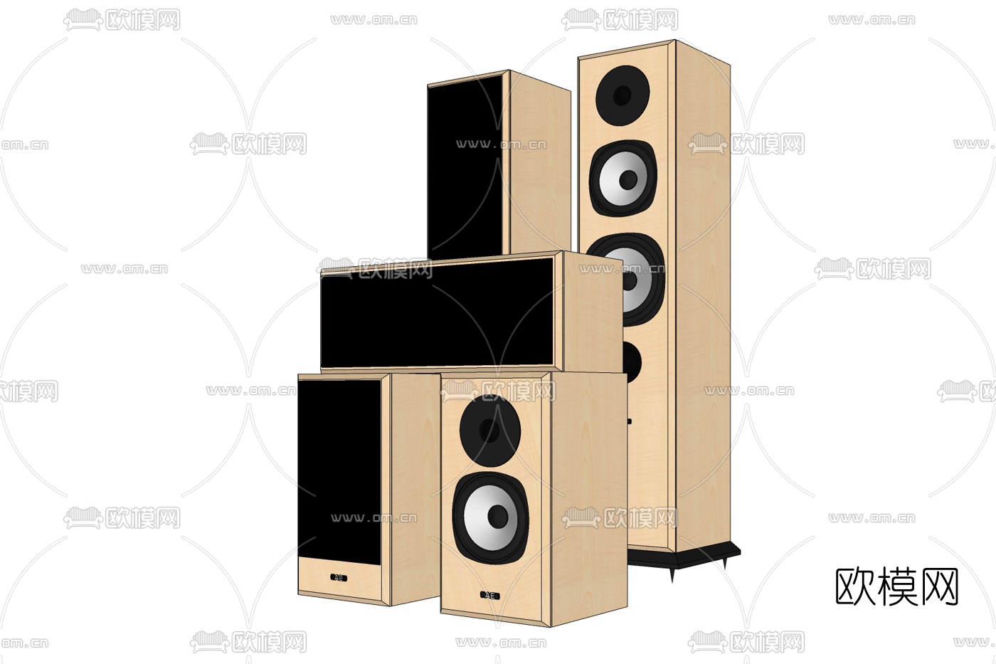 北欧原木音箱免费su模型下载