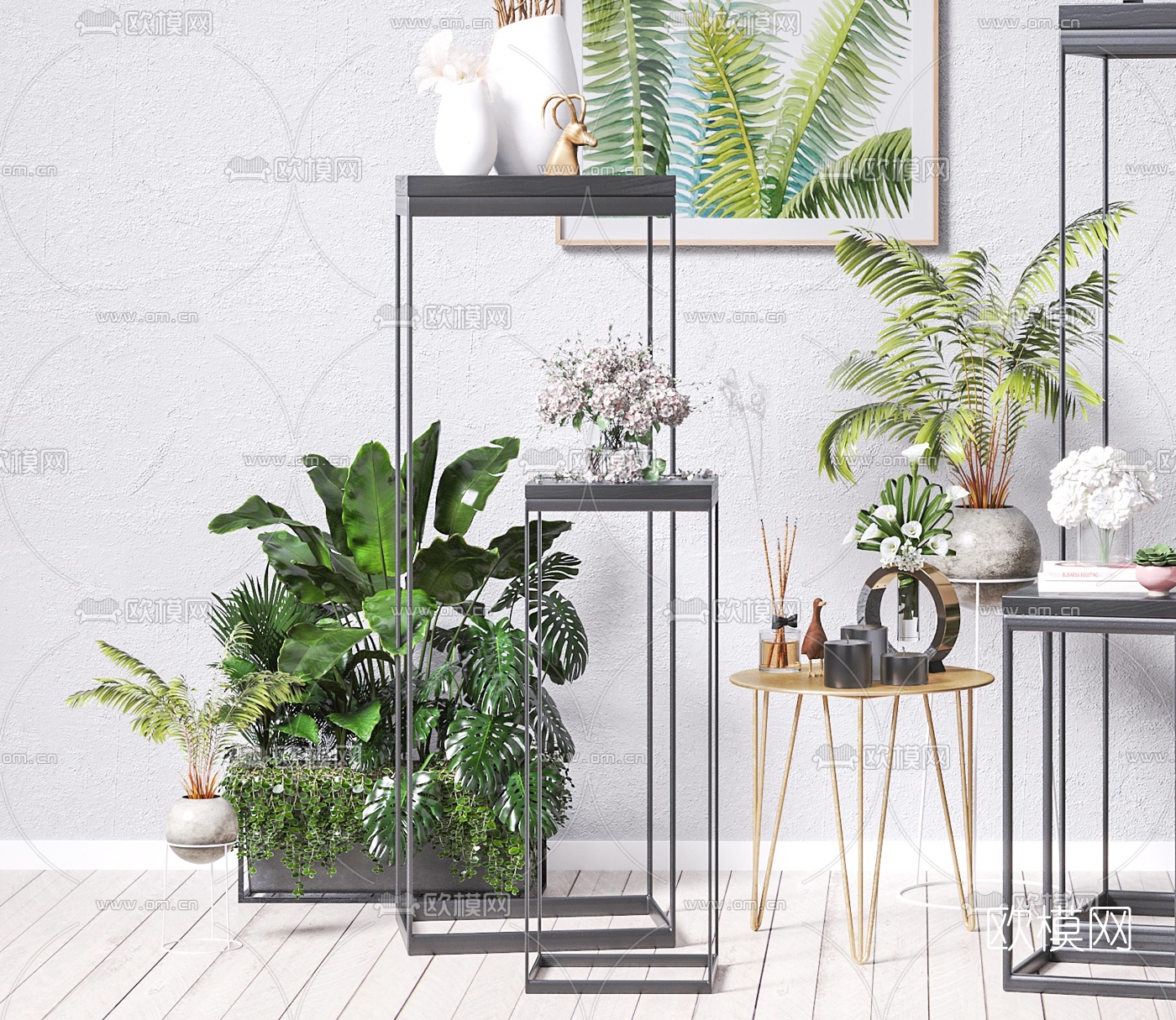 现代植物盆栽3d模型