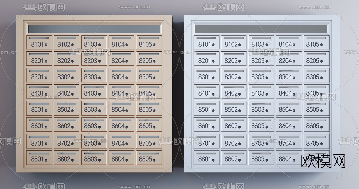 现代不锈钢信报箱3d模型下载