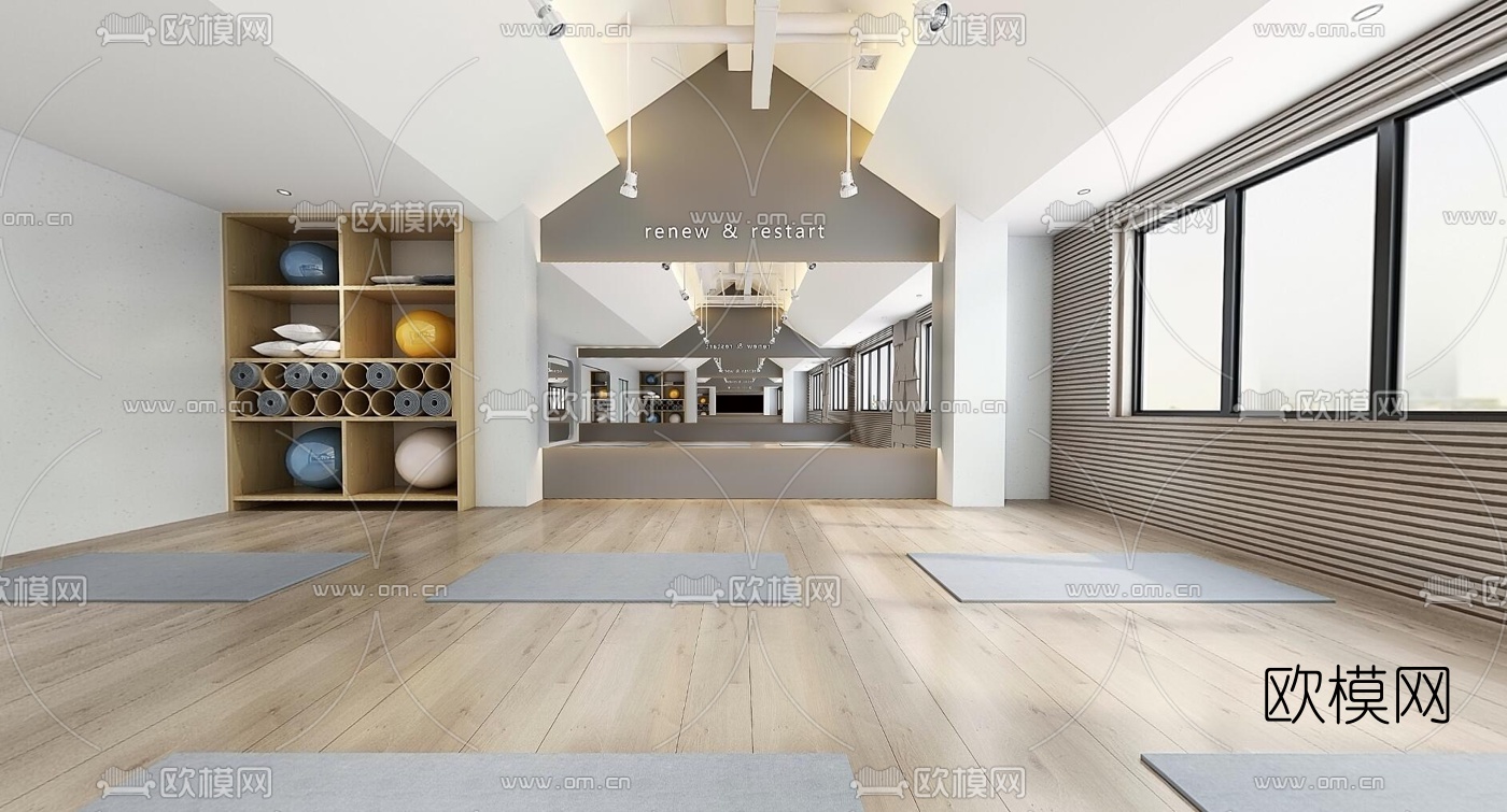现代瑜伽会所vr全景3d模型