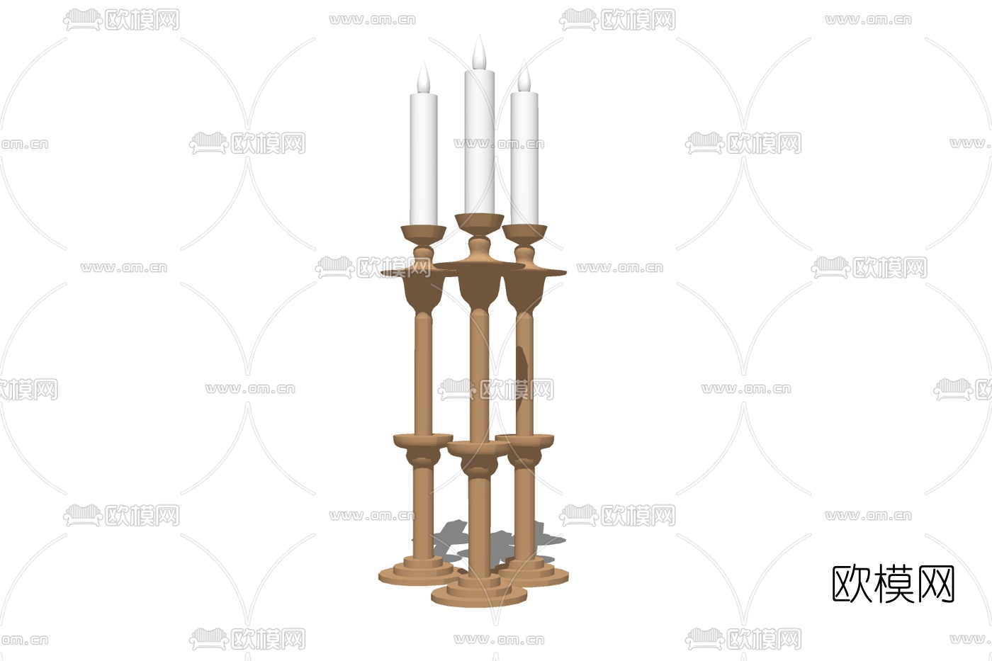 新中式烛台灯组合免费su模型下载