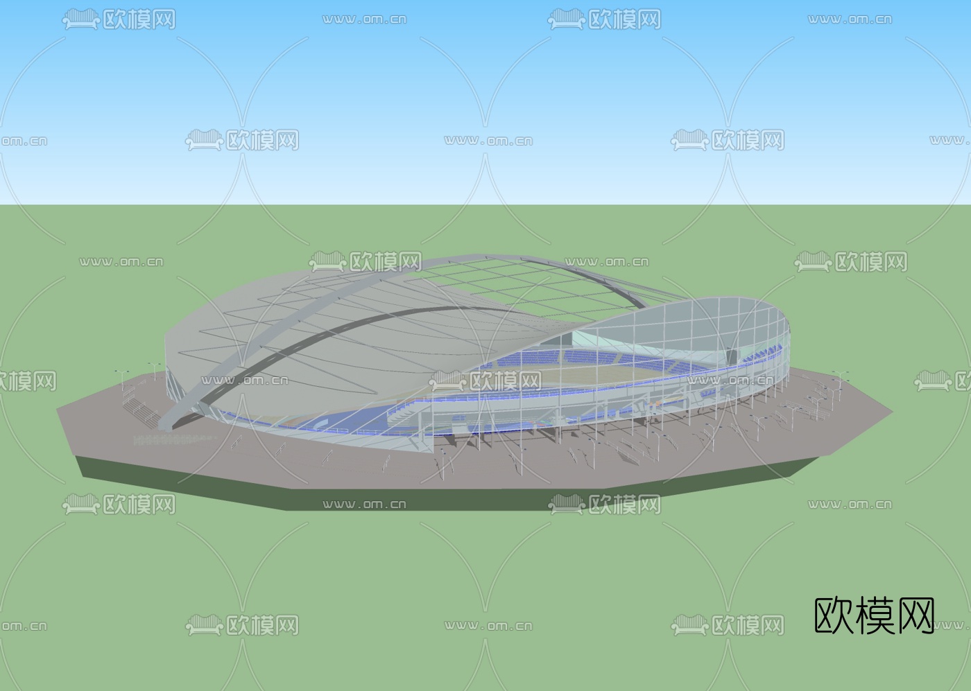 现代体育馆免费su模型下载
