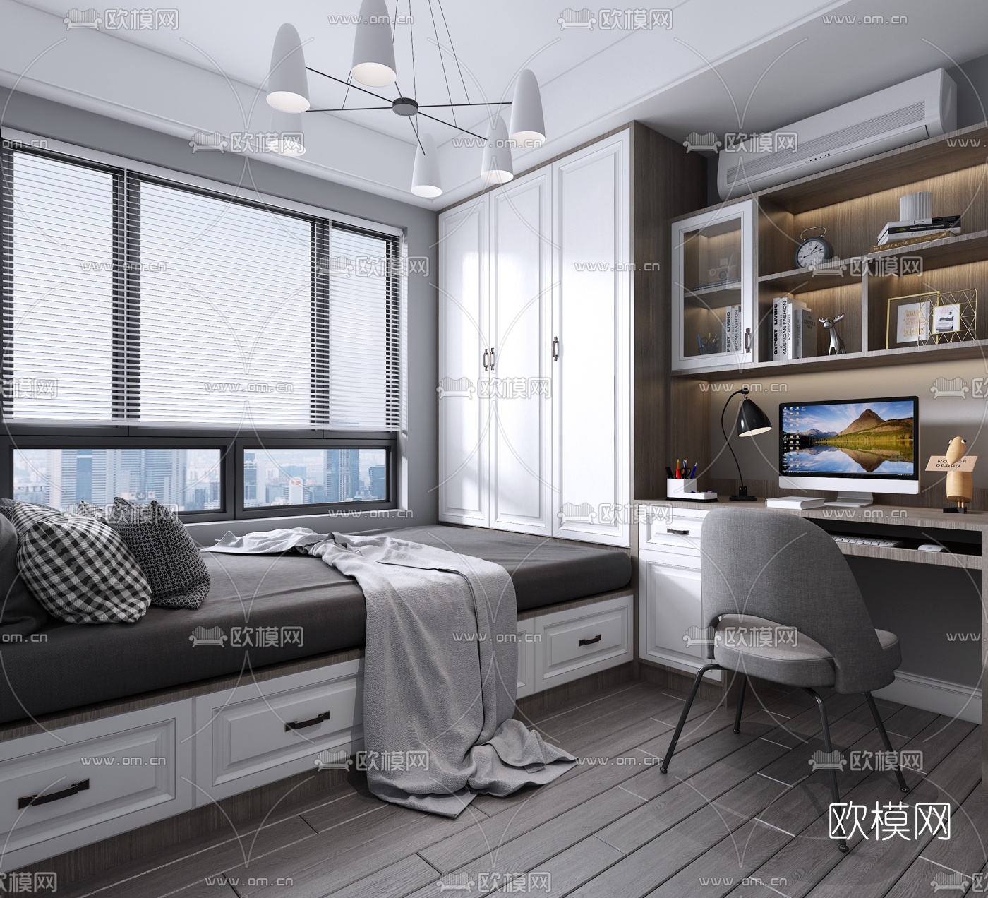 现代榻榻米卧室3d模型