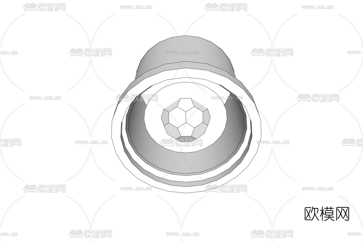现代圆形筒灯免费su模型下载