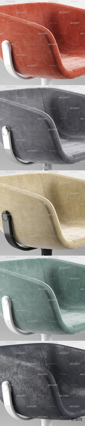 现代皮革休闲桌椅3d模型下载（渲染图2）