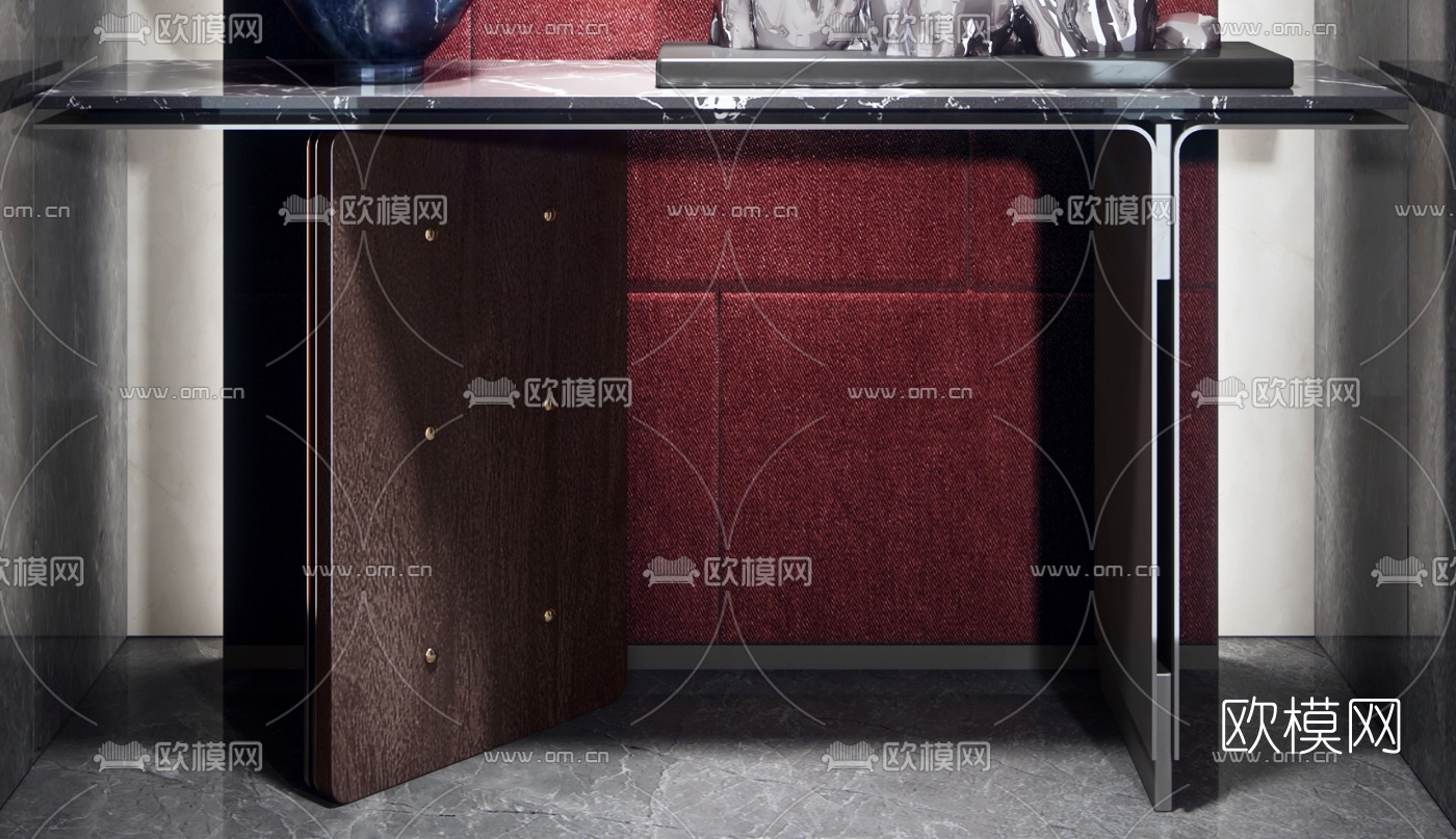 新中式玄关端景台3d模型