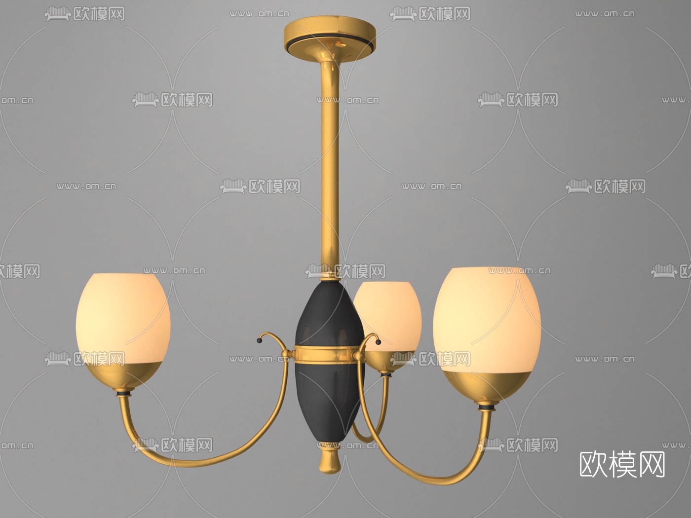 美式金属吊灯3d模型