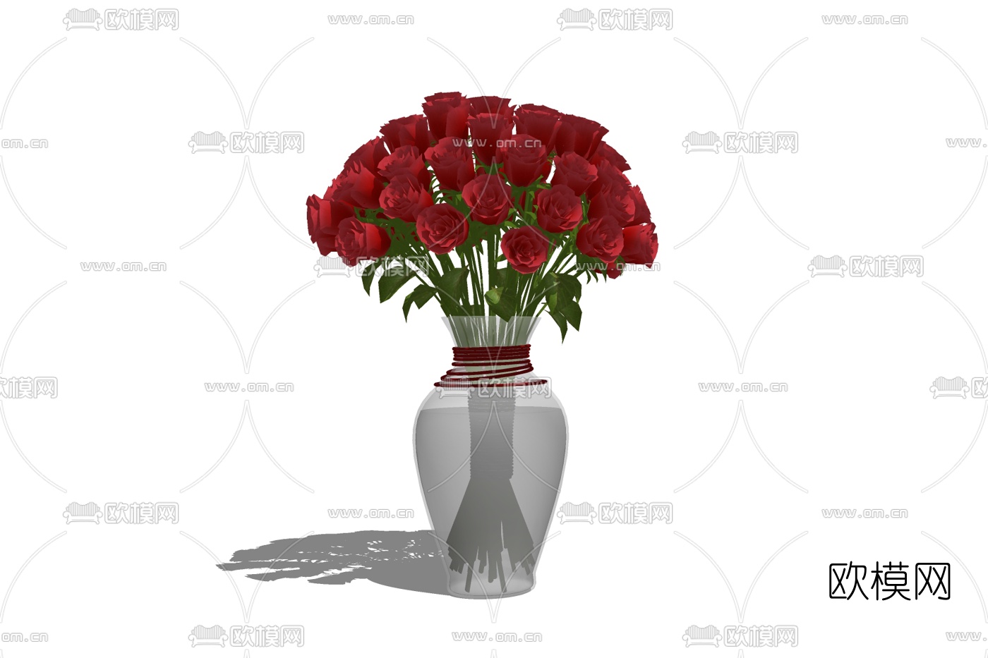 现代花瓶花卉免费su模型下载