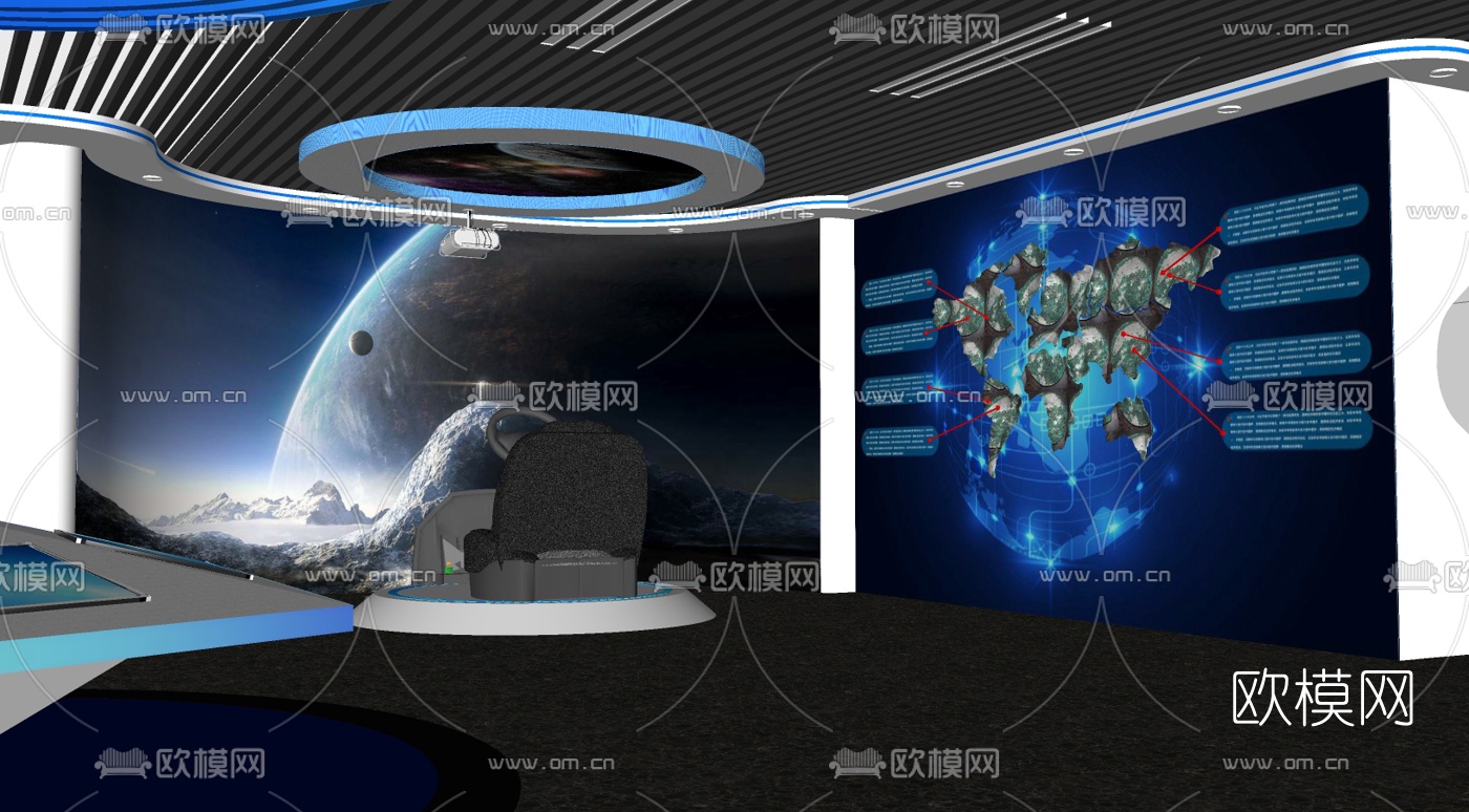 现代科技展数字展厅su模型下载（渲染图9）