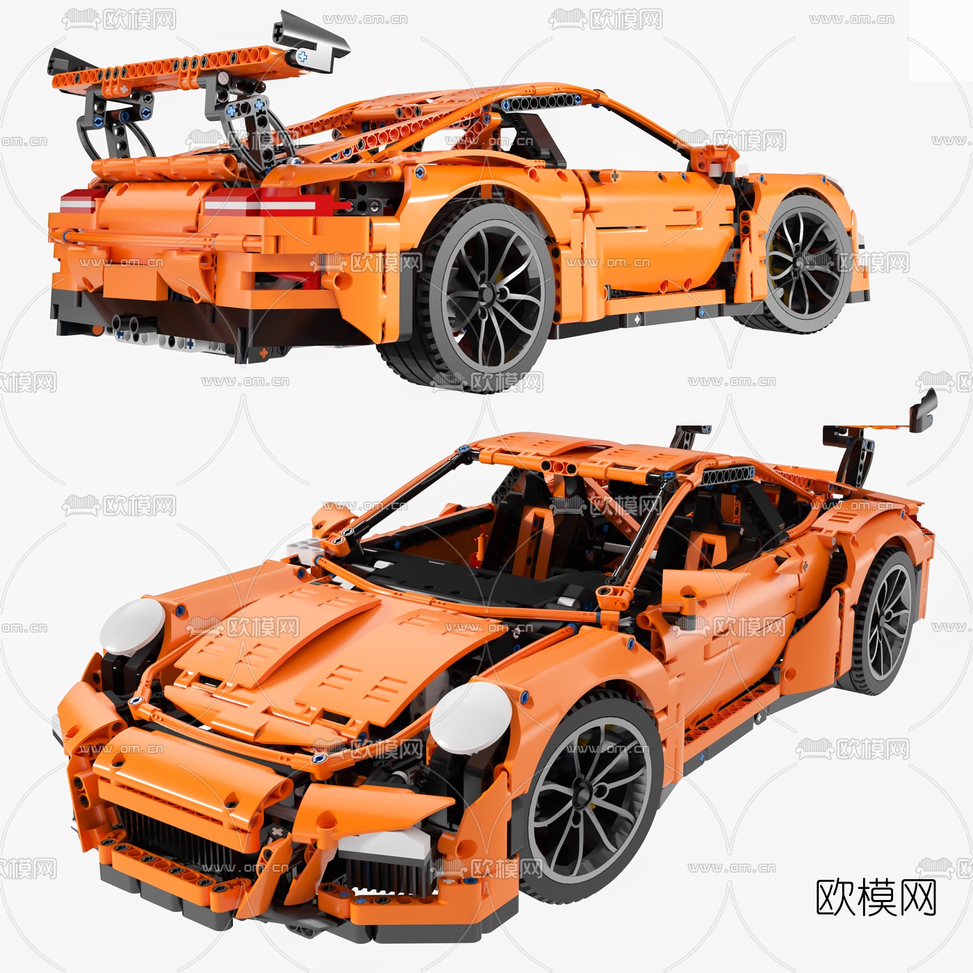 现代乐高保时捷玩具3d模型