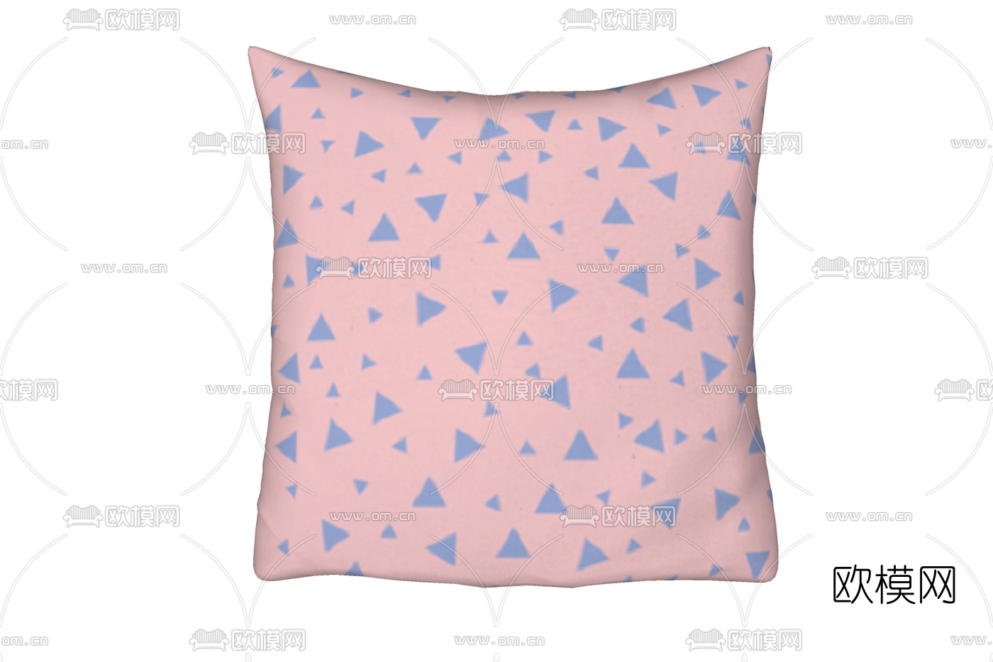 现代布艺粉色抱枕免费su模型下载