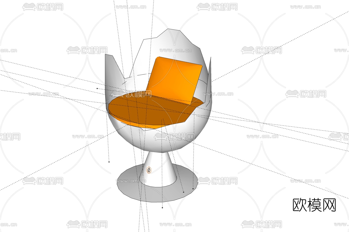 现代金属休闲椅免费su模型下载
