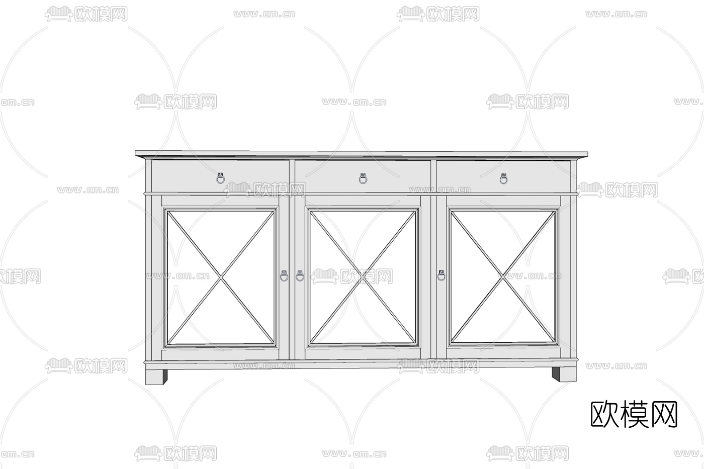 现代实木护墙板免费su模型下载