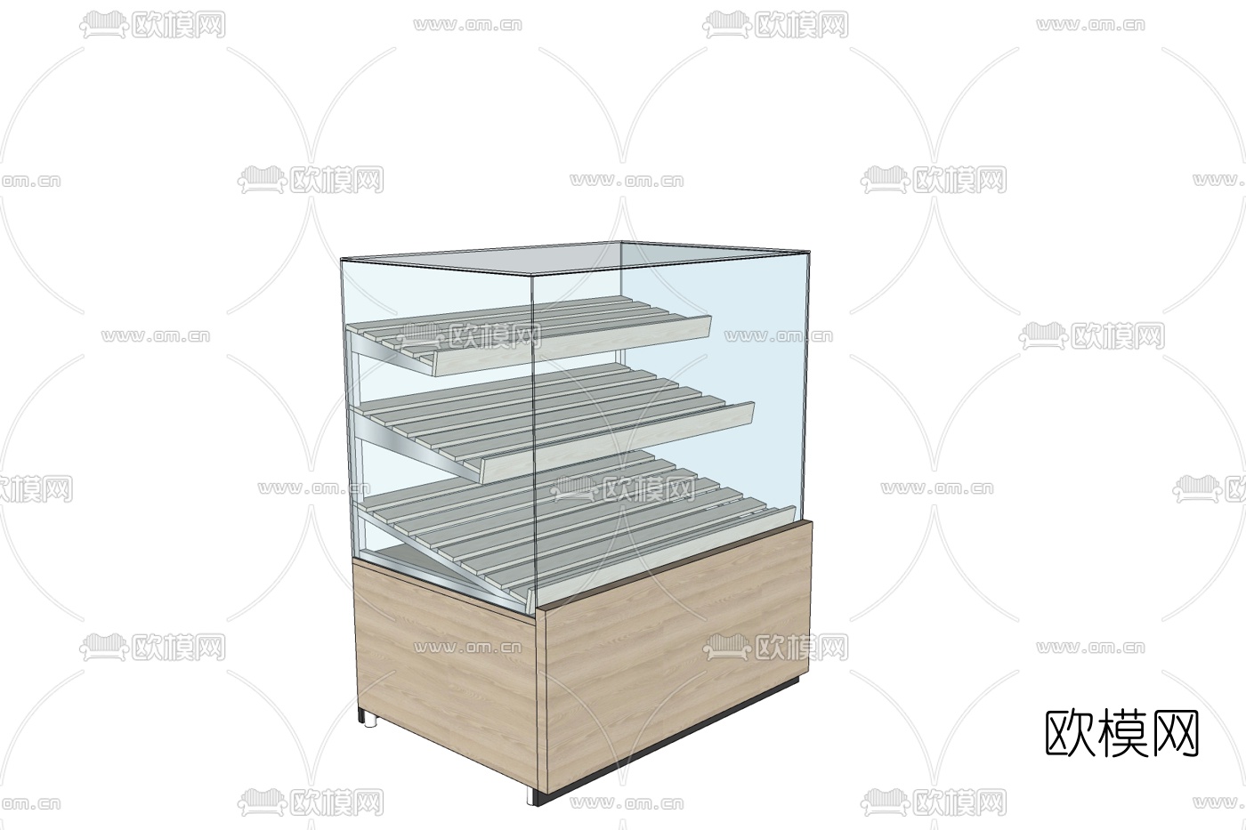 现代超市保鲜柜免费su模型下载