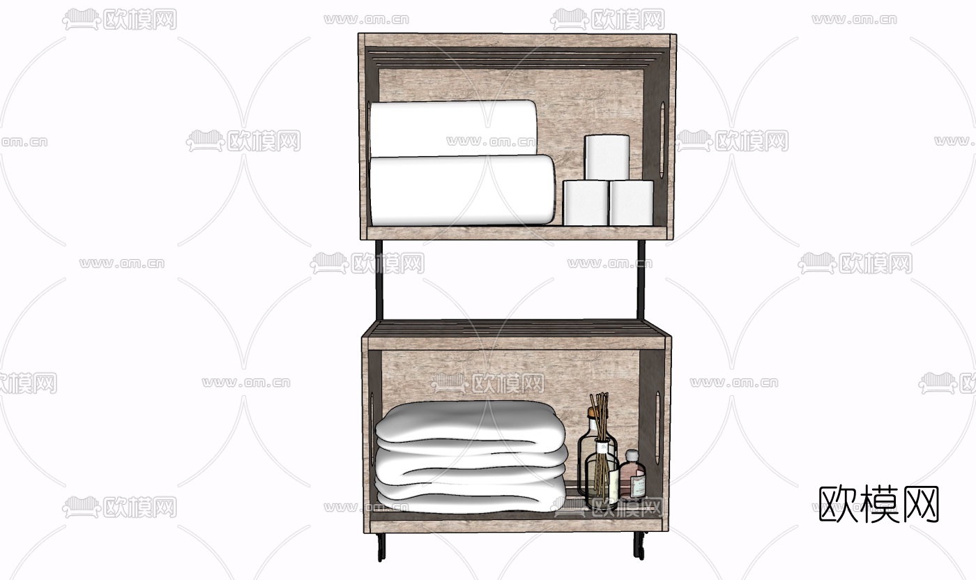 现代实木浴室柜免费su模型下载