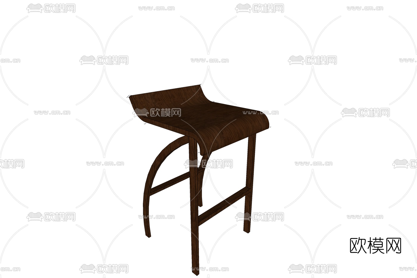 新中式吧台椅su模型下载