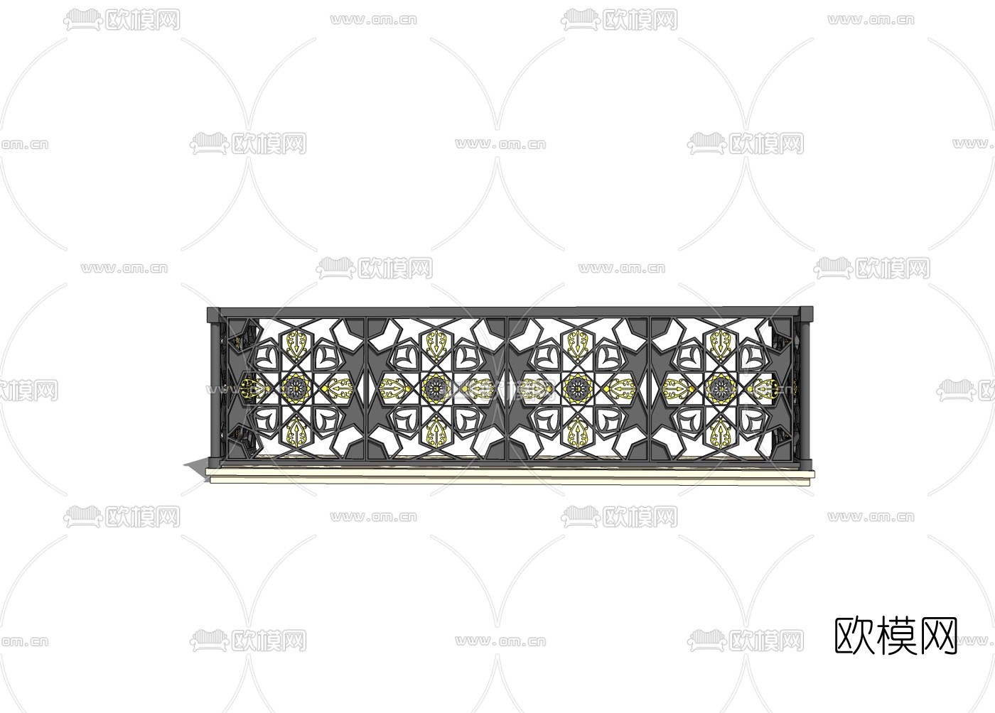 欧式铁艺护栏免费su模型下载