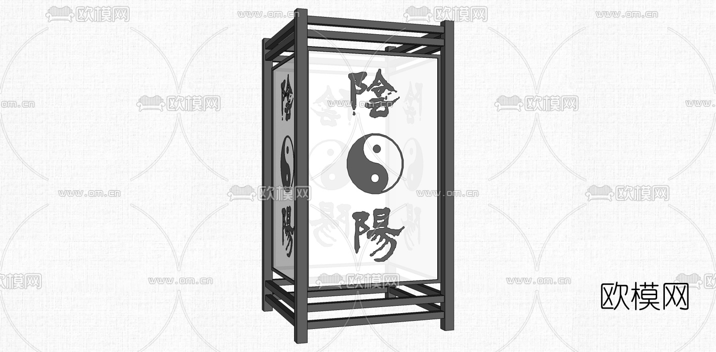 中式灯笼吊灯su模型