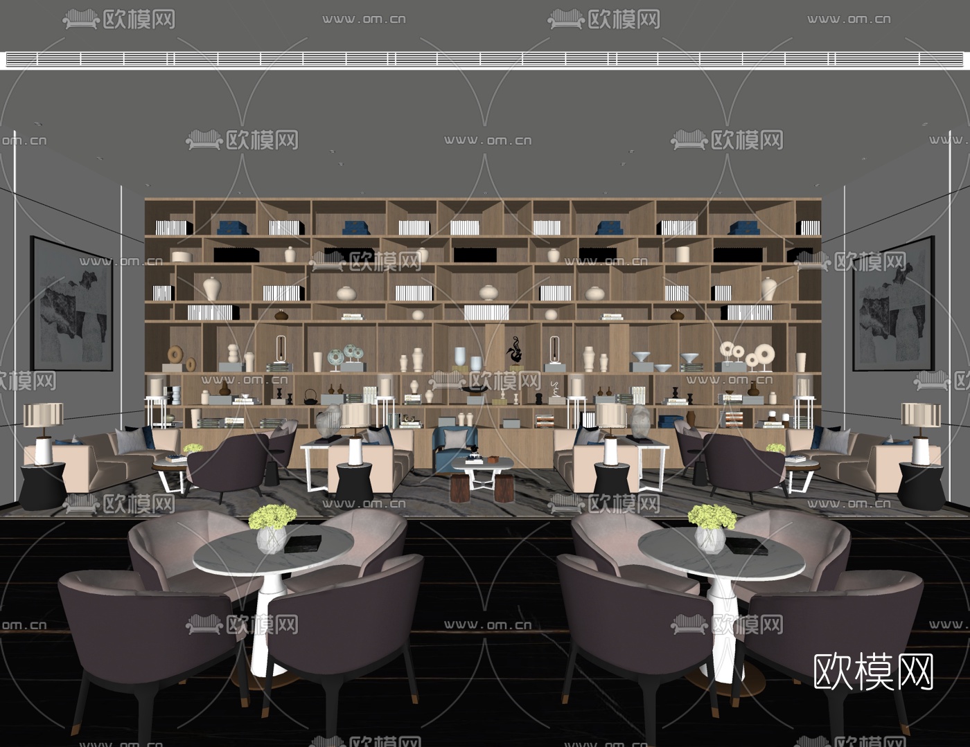 现代售楼销售中心su模型下载