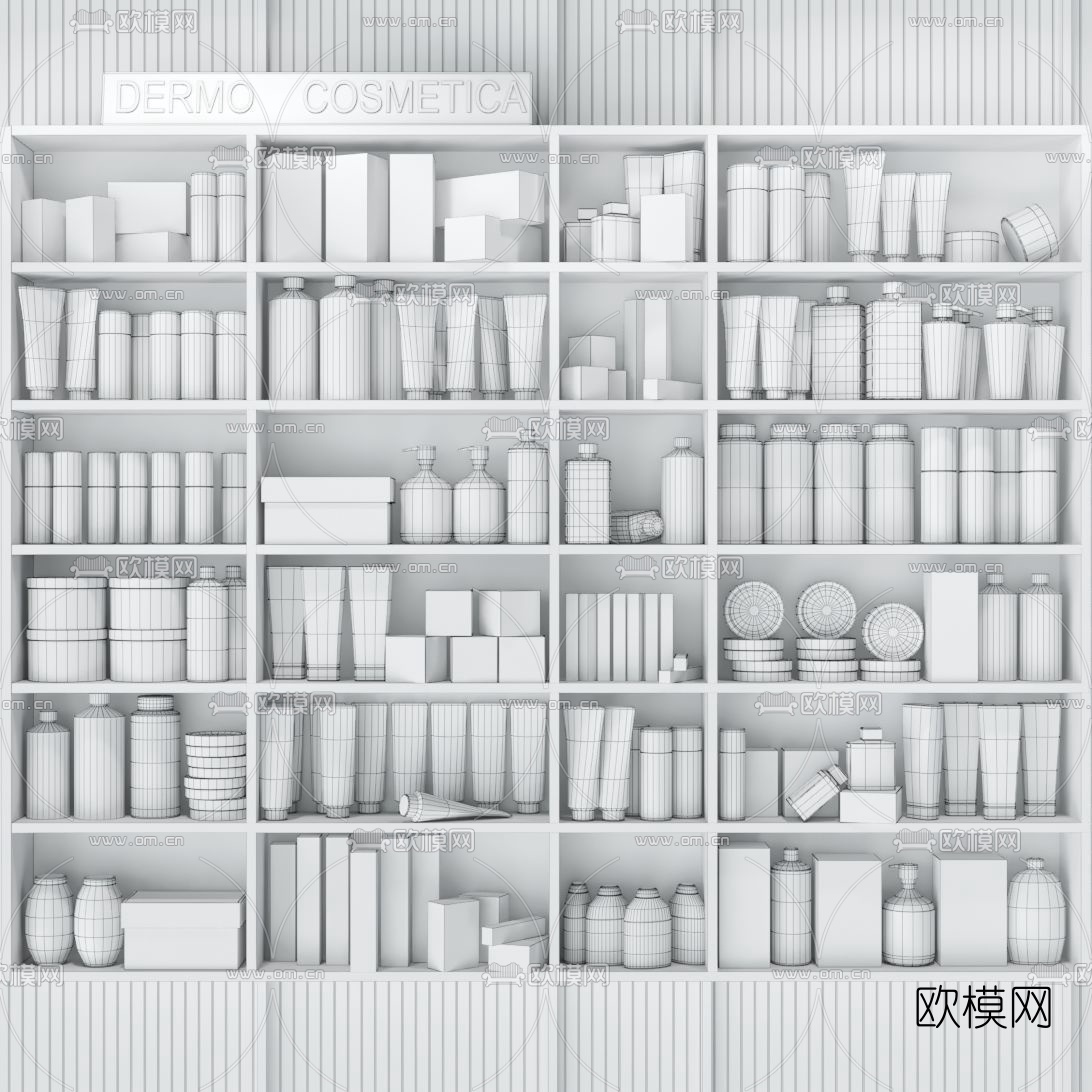现代商场化妆品展柜3d模型