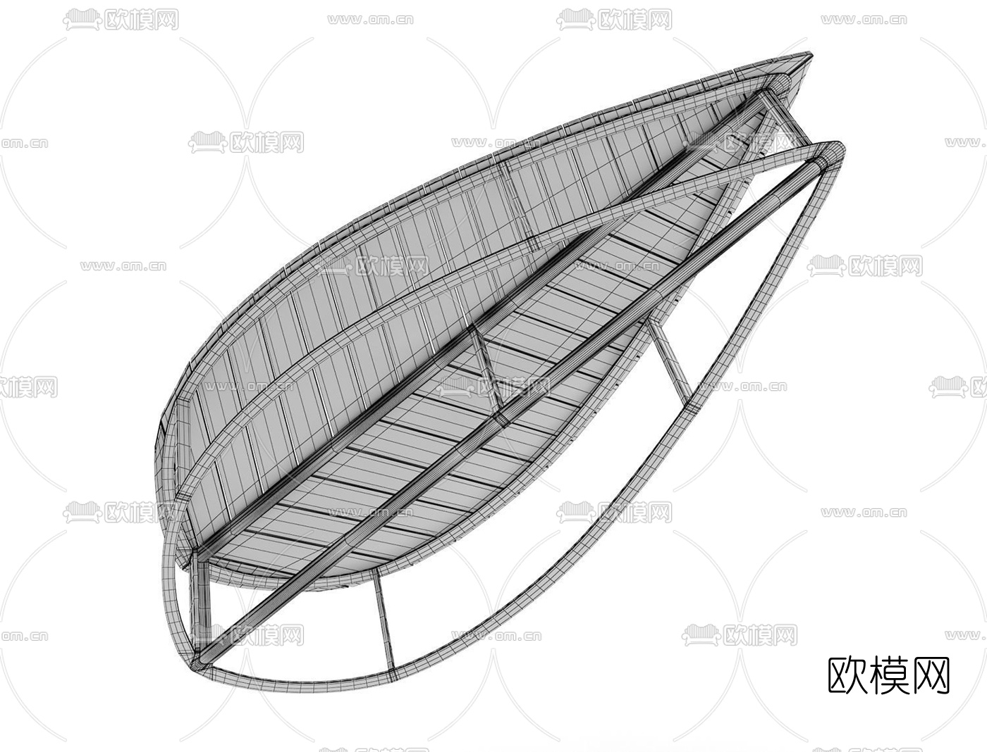 自然风叶子户外椅3d模型下载（渲染图2）