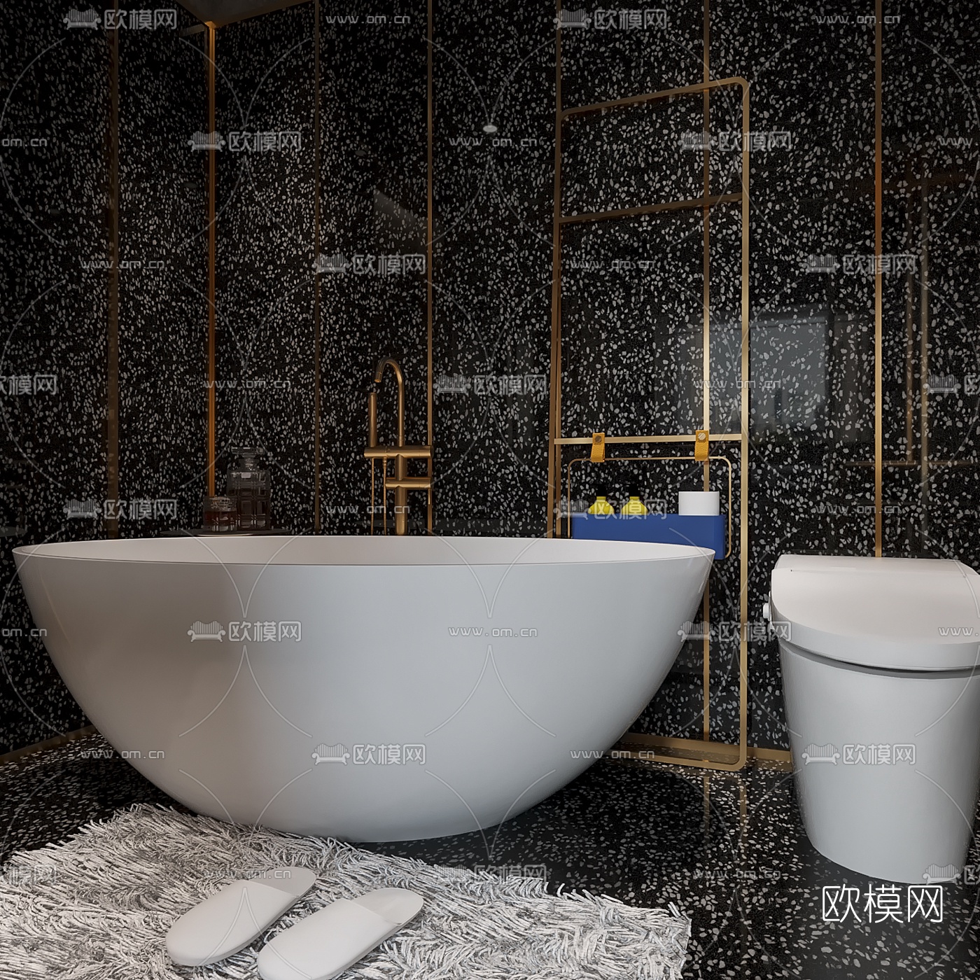 后现代客厅卧室卫生间3d模型下载（渲染图5）