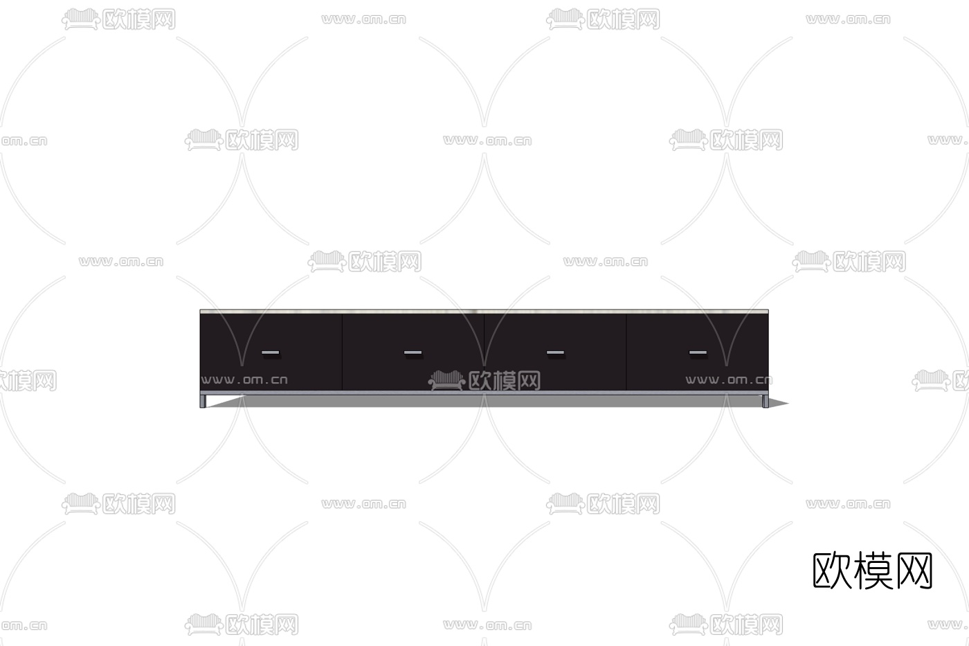 现代实木电视柜免费su模型下载