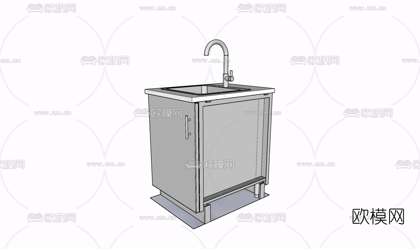 现代水槽免费su模型下载